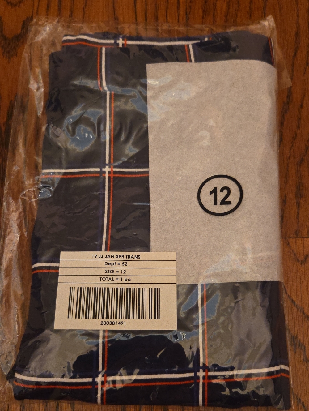 Janie and Jack Navy Plaid Leggings with Red and White Stripe
